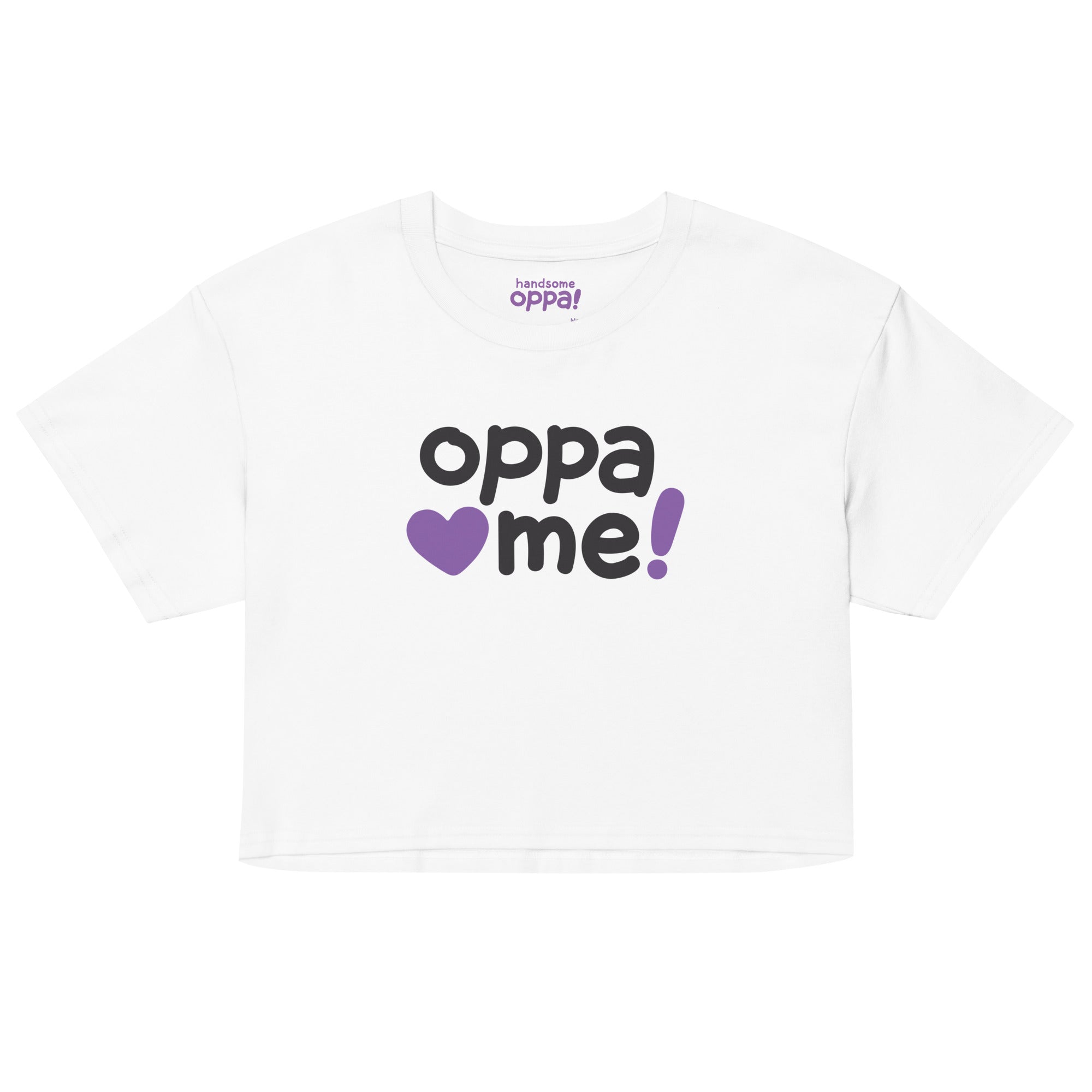 Oppa Love Me! K-Pop Style Women’s Crop Top - White XL